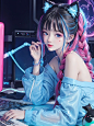 赛博朋克｜电竞糖果少女 - 小红书