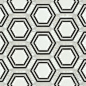 Pembroke, a stone waterjet mosaic shown in Calacatta Tia, Thassos and Nero Marquina (h), is part of the Silk Road Collection by Sara Baldwin for New Ravenna Mosaics.