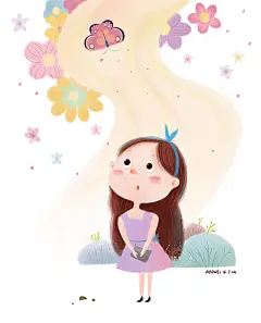 抬头便是一片繁花似锦-Jiu言小薇_儿童插画,插画,插画数码,数码插画_涂鸦王国插画