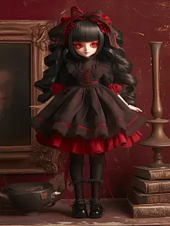 搞的就是艺术|最爱黑红配的娃娃手机壁纸 - 小红书