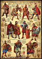 Thracian nobleman, top 2nd from right. Has lots of Greek lookng armour with the addition of a groin protector at the bottom of the cuirass, he wears greaves, which were out of fashion in Greece and has a crecent shaped shield. 3rd from the left/top row, i