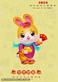 兔 兔年 2023 2023兔年卡通兔 兔年贺卡 兔年素材 兔年年画 卡通兔子 兔年大吉 兔年插画 兔年吉祥物 2023兔年 兔年传统年画素材 开门红利是封新年贺卡 积少成多