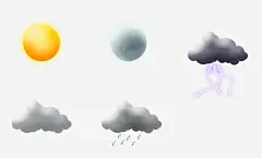 天气插件免抠素材_新图网 https://ixintu.com 天气插件 天气 太阳 乌云 晴天