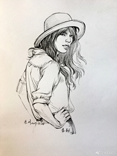 cn采集浩198202采集到线描画人体动态, #速写#xuehuahua.