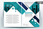 Teal Poster Brochure Flyer design Layout background vector template A4