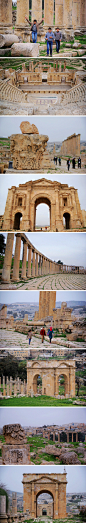 【约旦】杰拉什古城是世人公认的，在希腊和意大利之外，世界上保护最完好的古希腊、古罗马城市，有着“中东庞贝”的美誉。可惜，如今展现在人们眼前的杰拉什古城只是一片废墟。漫步在这片用石头建造的、代表其辉煌文明成就的废墟里，依旧能感受到历史的带来的震撼……