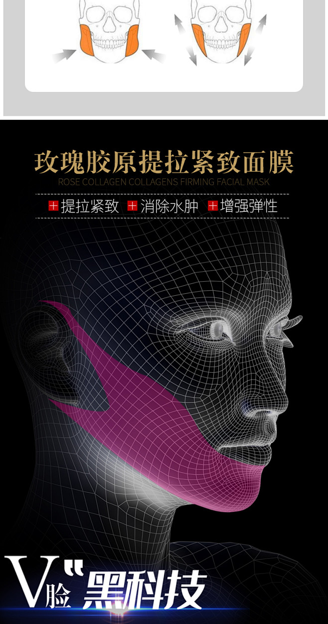LYW明星睡眠凝胶提拉紧致小v脸面膜神器...