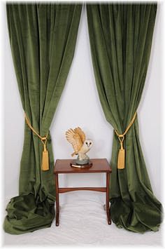 Green velvet curtain...