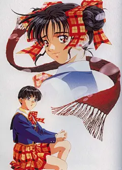 出自插画师、原画师Rin-Sin（りんしん）的画集《りんしん自選原画集》，人物是恋爱游戏《同级生2》中的主要人物。