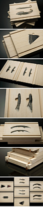 出自日本匠人 Keiji Ashizawa Design之手的『Hirosaki Knives』（弘前刀木盒）（弘前为日本地名），选用泡桐木或苹果树木制作。弘前刀已经有一千余年历史，这套弘前刀木盒，体现出了日本崇尚极简主义和人体工学的设计风格。