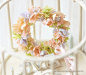 ••  Dollhouse Miniature Plant - Dreamy Flower Wreath 1/12 Scale Miniatures-dollhouse miniatures, peili miniatures, shabby chic 1:12, shabby chic dollshouse, shabby chic miniatures, english ivy wreath 1/12.Measures approximately 3cm in diameter and about 