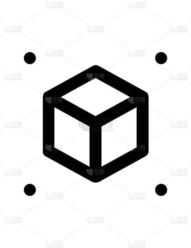 立方体图标的矢量说明