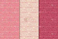 几何背景。抽象的无缝壁纸。樱桃红组