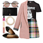 I love styling horror shirts with pretty and feminine pieces.

#60secondstyle
#preppy
#pinkcoat