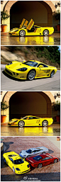 纯正的美国超跑 — Saleen S7，打眼的明黄色