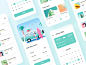 Hotel Reservation plane car calendar travel hotel design illustration icon app ux ui