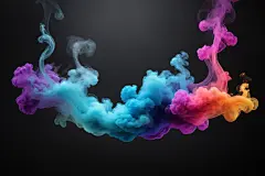 3D彩色烟雾渐变彩色烟雾背景图片