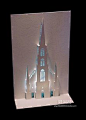 3D立体教堂建筑纸雕模型贺卡 DIY纸手工艺品 剪纸雕刻拼装纸模型-淘宝