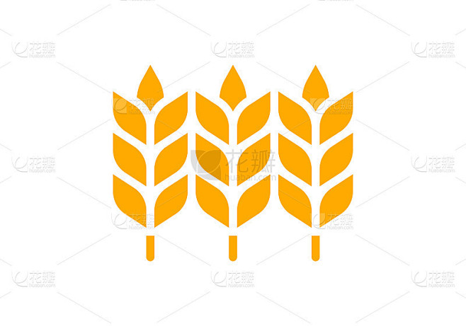 小麦或大麦的图标。粮食的象征。矢量插图。