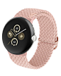BlackPro 编织表带 Solo Loop 兼容 Google Pixel Watch/Pixel Watch 2，可调节弹性尼龙松紧带，带升级连接器，适用于 Google Pixel Watch 女士男士腕带