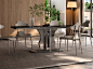 黑色奢石岩板餐桌长方形现代简约设计师意式极简轻奢大理石餐桌-tmall.com天猫