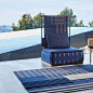 contemporary fireside chair / wool / oak / thermo-lacquered steel
