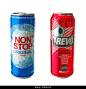 KYIV, UKRAINE - SEPTEMBER 18, 2017: Cans with energy drinks of different popular brands on white background