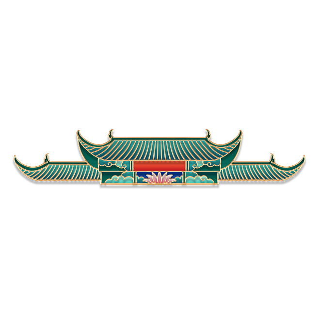 国潮风立体金边建筑门头