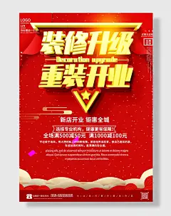 装修升级重装开业海报