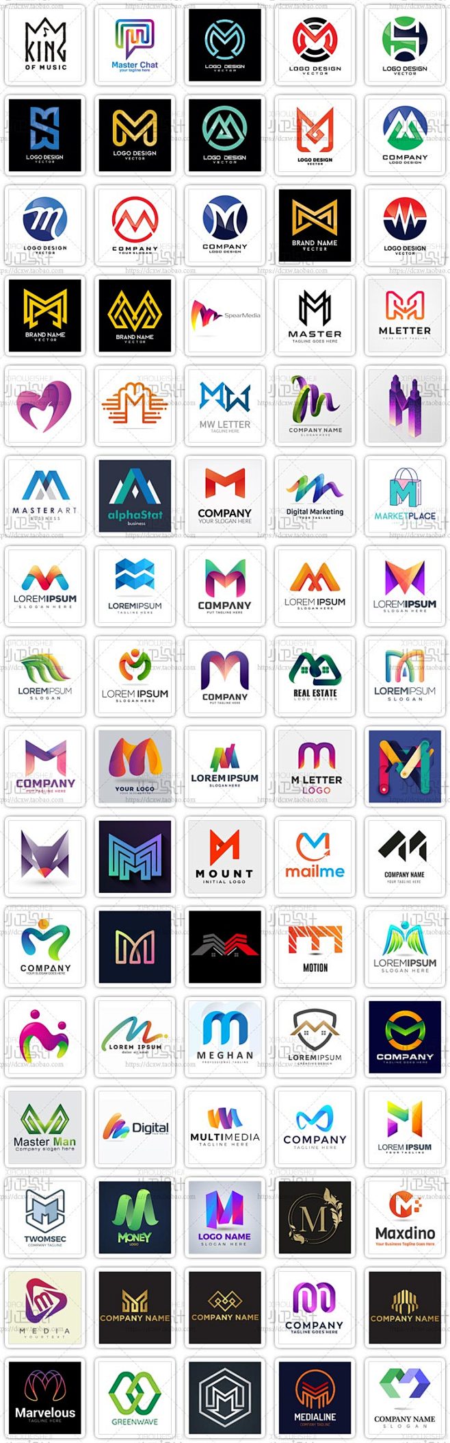 字母系列M LOGO商标设计vi素材包 ...