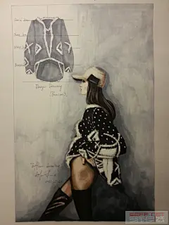 【新提醒】马克笔画的休闲女装系列，用手机拍的效果不大好 - 服装画\手绘 - 穿针引线服装论坛