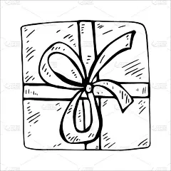 圣诞礼物矢量剪贴画。手绘可爱涂鸦礼盒，圣诞插图。