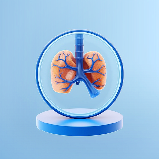 AI生成3D医疗图标肺部