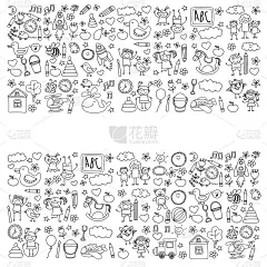 涂鸦向量幼儿园元素