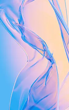点击来源直接获取大图文件 |Abstract flowing transparent glass background, 3d rendering.