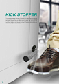 K-DESIGN AWARD - Kick stopper : The conventional stopper is the type of lifting with foot in basic. There are a few prob-lems in using such stopper. The stopper is loosened by frequent using or shoes can be dlirtified or the large foot is not inserted und