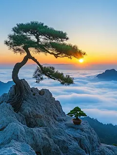 治愈系壁纸|云海迎客松|清新自然壁纸 - 小红书