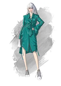 服装设计手绘图 效果图 模特插画 人体比例 漫画动漫人物风格线稿 灵感 配色 素材 原创