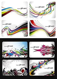 彩色曲线|彩色线条|流行元素|名片|名片素材|矢量素材|涂鸦|炫彩|艺术花纹