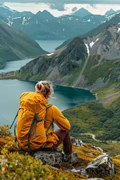 热爱旅游人物肖像摄影图
