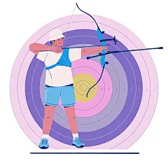 奥运会射箭项目扁平风插画图片下载