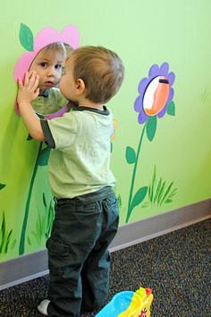 Toddlers love mirror...