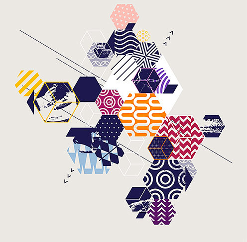 国外时尚几何图形排列布局创意海报背景矢量设计素材 几何背景 几何