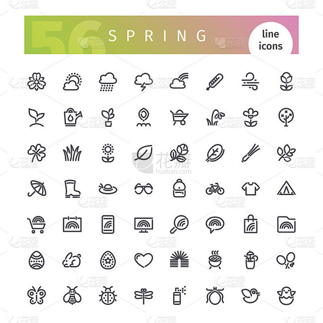 Spring Line图标集素材-花瓣网