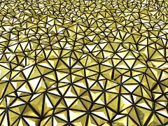 抽象的黄金表面背景三维渲染与未来