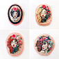 My botanical ladies 
#embroidery #brooch #pin #handstitched #portrait #patches #modernmaker #maker #fiberart #textileart #bordado #broderie #nakis #ladies #creamente #embroideryart