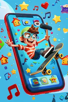 动感滑板少年人物模型