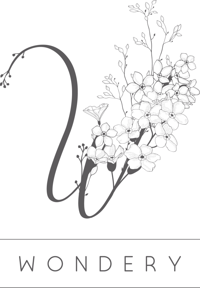 唯美婚礼素描字母花卉植物海报请柬装饰免抠...