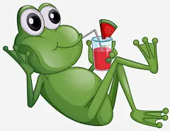 喝果汁的青蛙_新图网 https://ixintu.com 青蛙 绿色 果汁 西瓜汁 手绘