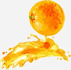 鲜榨果汁橙色橙汁_新图网 https://ixintu.com 鲜榨果汁 橙子 手绘 水彩 果汁 橙色橙汁